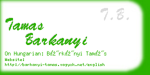 tamas barkanyi business card